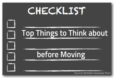 Checklist with top things to think about