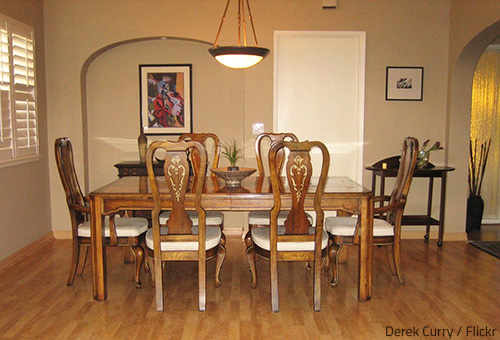 It's great to see your dining room table and chairs in excellent condition in your new home.